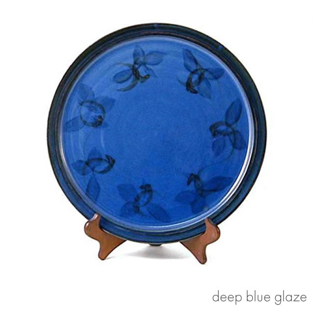 fish plate deep blue glaze